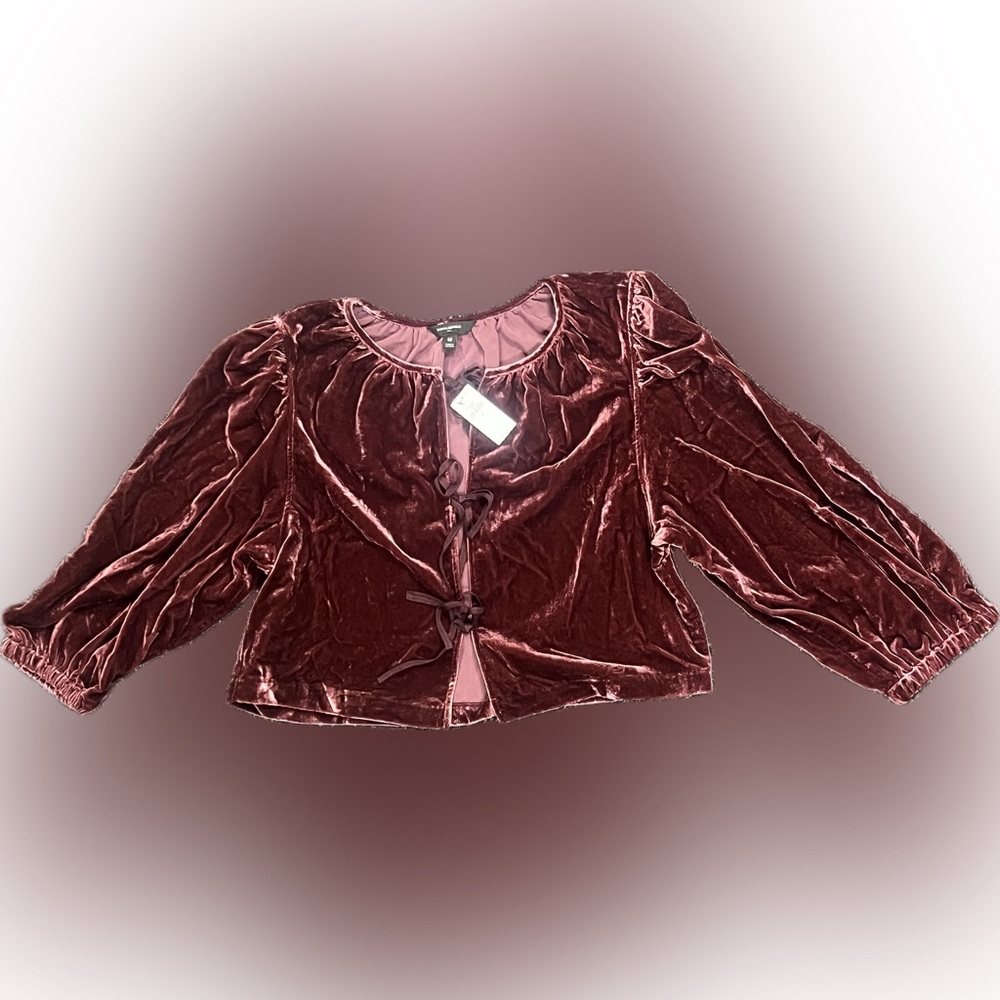 Banana Republic “Velvet Tie-Front Top